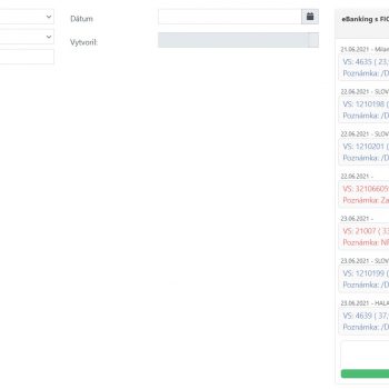 ebanking uhrady po stiahnuti z FIO