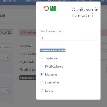 modal Opakované transakcie