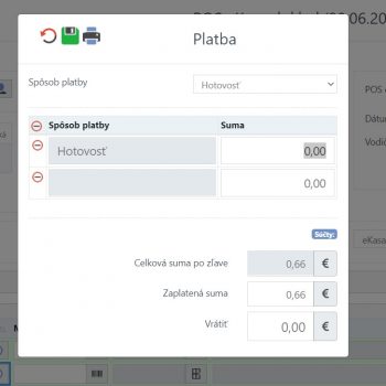 okno platby za bloček