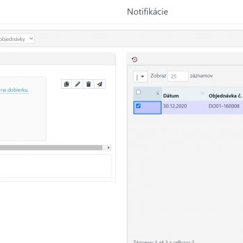 Základné okno Notifikácie